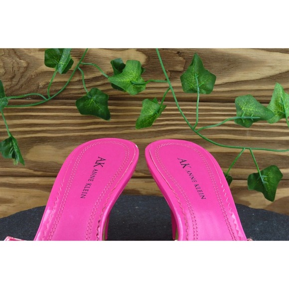 Anne Klein Sz 9 M Pink Slide Fabric Women Sandals - Picture 3 of 9